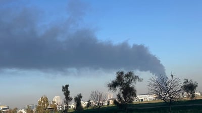 ئاگرێکى گەورە لە رێگەى هەولێر- موسڵ کەوتووەتەوە