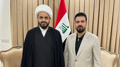 الزيدي يشكر الخزعلي على نزع السلاح وفك ارتباط العصائب بالحشد الشعبي