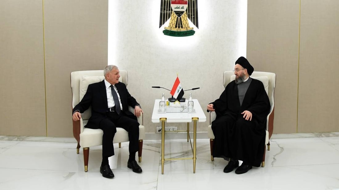 رئيس الجمهورية يبحث مع الحكيم تطورات المشهد السياسي