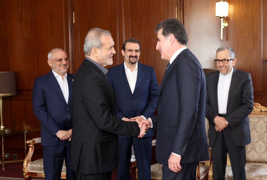 نيجيرفان بارزاني لمسعود بزشكيان: مرتاحون لمستوى العلاقات ونريد تعزيزها اقتصادياً