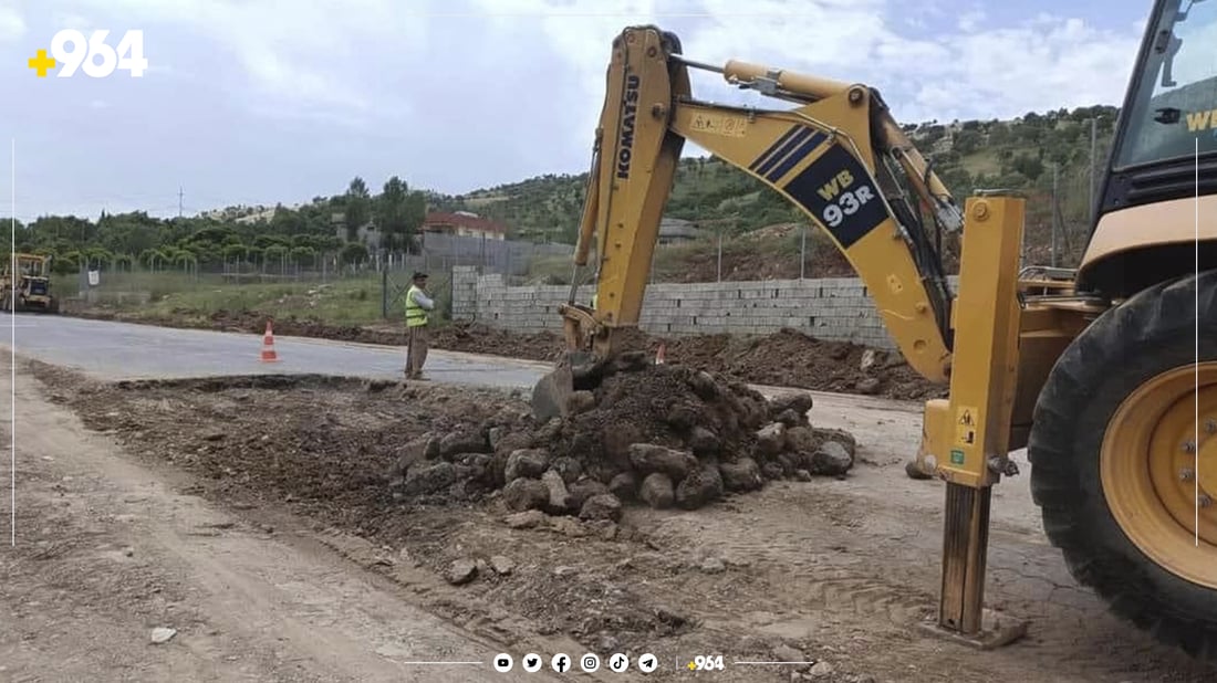 نۆژەنکردنەوەی رێگای دەربەندی گۆمەسپان تاوەکو هیزۆپ. وێنە: پارێزگای هەولێر