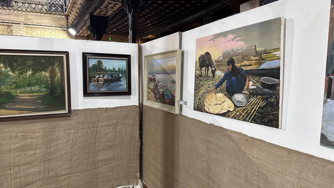 38 لوحة تشكيلية بفرشاة رسامي البصرة.. توثق معالم المدينة الشاخصة والمندثرة
