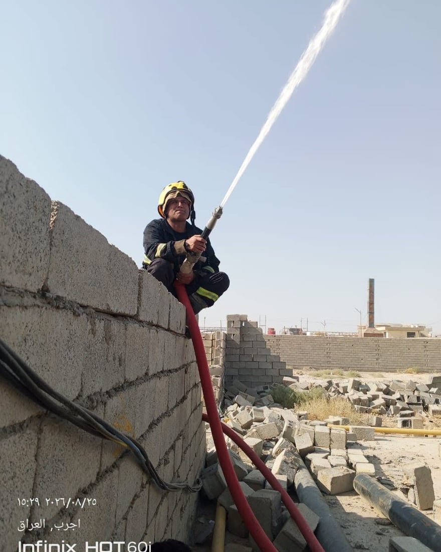 14 فرقة إطفاء تحاصر نيران خزانات النهروان.. سيطرة كاملة بلا إصابات