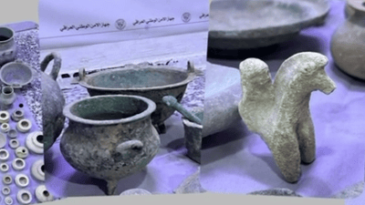 ضبط قطع أثرية مخبأة داخل مقالع مهجورة بين البصرة وذي قار