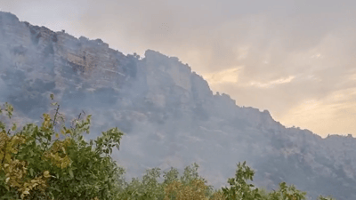 هەورەبروسکە ئاگری لە شاخی سارا بەردا