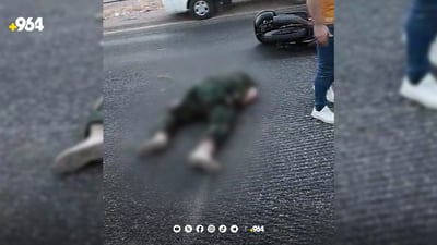 ئۆتۆمبێڵێک بە تیژڕەویەکی زۆرەوە لە ماتۆڕسوارێکی داوە و بەسەختی بریندارە