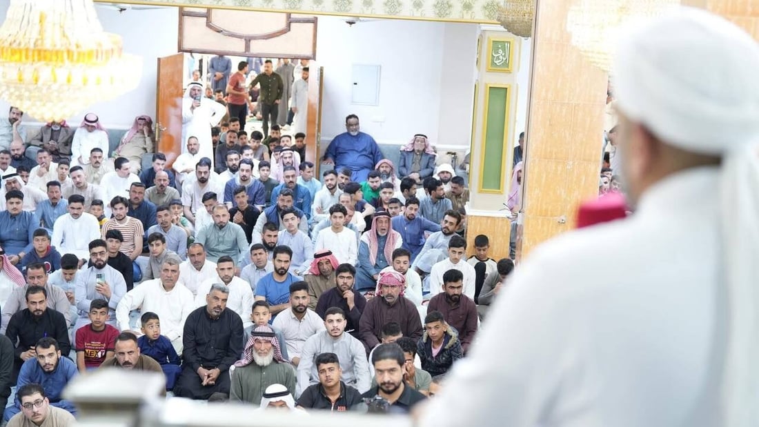 الوحيد الذي فتح بابه للمصلين في الأنبار.. صور من صلاة العيد بجامع الكرمة الكبير