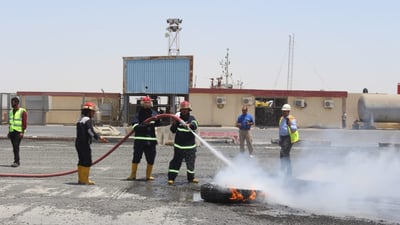 فحص منظومة الإطفاء في ميناء أبو فلوس.. جاهزة وبالطاقة الكاملة