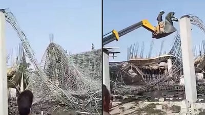 چیمەنتۆی سەقفی مزگەوتێک رووخا و سێ کرێکار بریندارن
