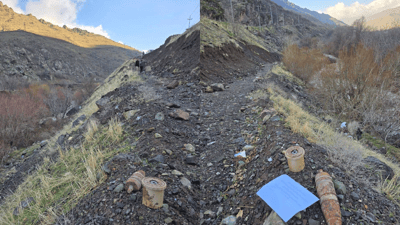 لە چۆمان مین و پاشماوەیەکی تەقەمەنی جەنگی خزاونەتە سەر رێگای هاوڵاتیان