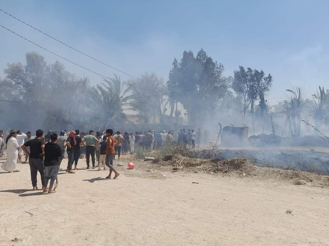 المثنى: حريق كبير يلتهم مئات النخيل في النجمي.. والرميثة “تفزع” لإطفائه (صور)