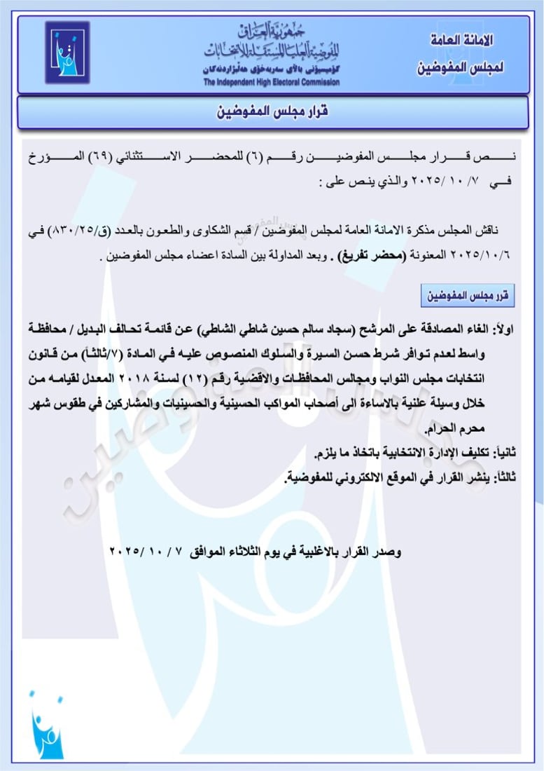 تغريم 98 مرشحاً واستبعاد آخرين.. حزمة قرارات من مفوضية الانتخابات