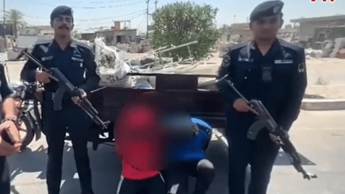 شاهد: اعتقال متهمين أثناء سرقتهما السياج الأمني لسريع الشعلة