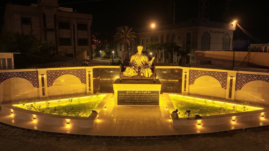 صور: واسط تزيح الستار عن نصب للشيخ أحمد الوائلي في تقاطع مركز الكوت