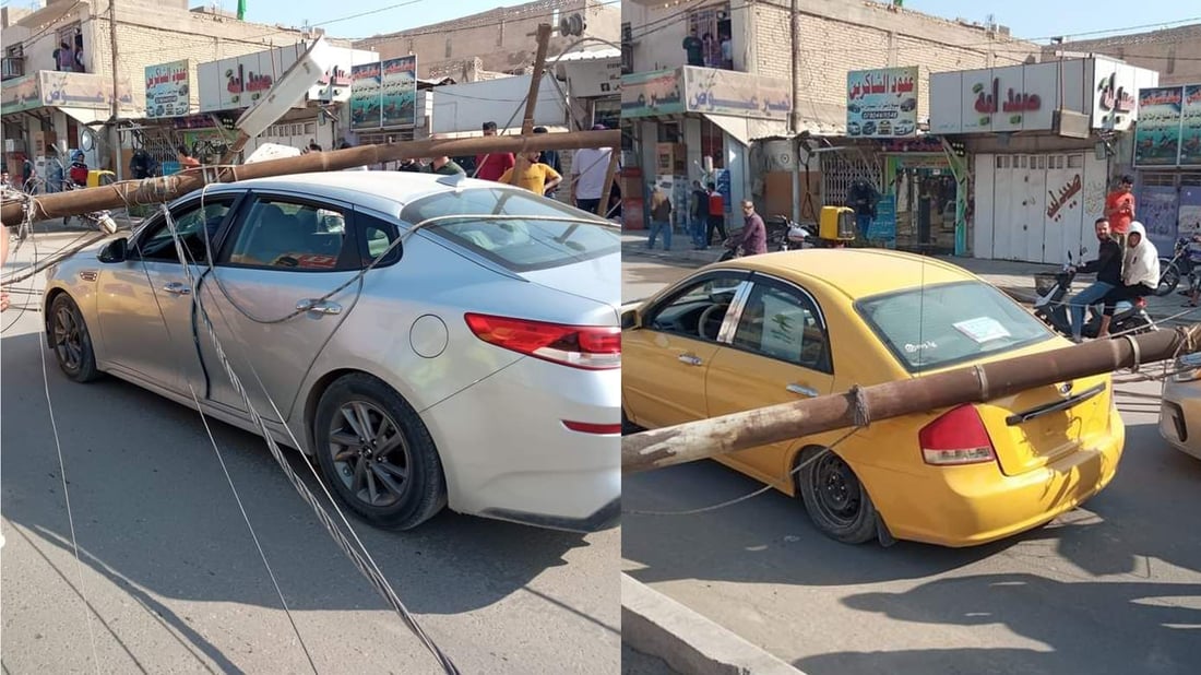 الحلة: عمود كهرباء ينزلق من الرافعة ويسقط على “اوبتما وأفيو”
