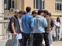 قوتابیانی پۆلی 12 لە بەردەم وەزارەتی خوێندنی باڵا گردبو...