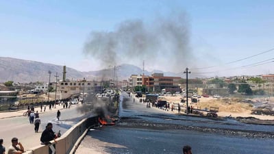 Fuel tanker explosion in Darbandikhan leaves driver, passanger injured