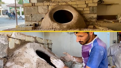 طلباً للرزق الحلال إلى ديالى البعيدة.. آل شبع ينصبون تنور بحر النجف في بعقوبة