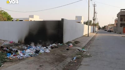 Trash piles up outside schools in Kirkuk, concerning teachers