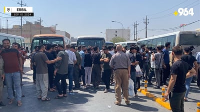 Erbil bus drivers protest against fare reduction imposed by authorities