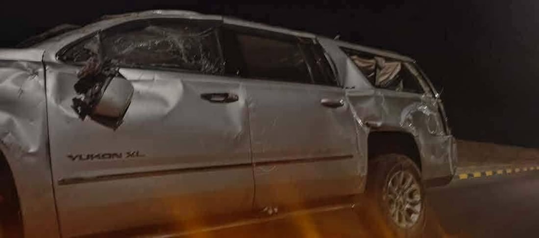 خنزير بري يتسبب بانقلاب “يوكن” في صلاح الدين وعائلة تنجو بأعجوبة (صور)