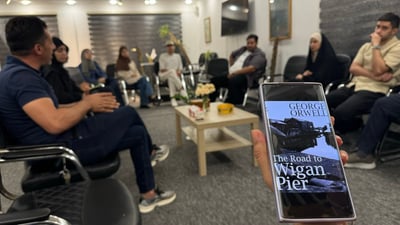 Young Iraqis in Najaf discuss George Orwell’s ‘The Road to Wigan Pier’ at weekly book club