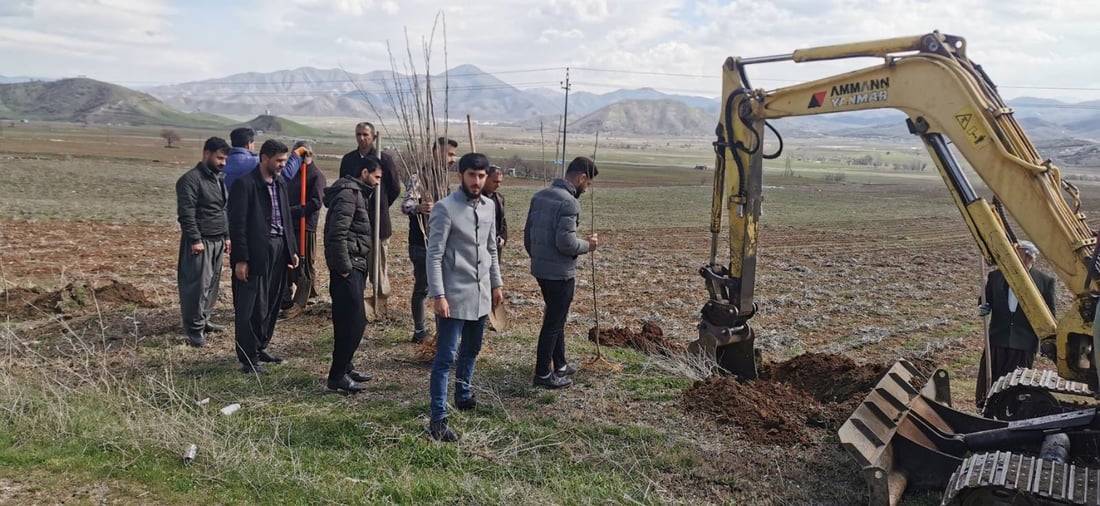 هاوڵاتییانی دوو گوندی پێنجوێن 600 نەمامی توویان چاند