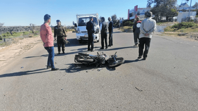 دوو سەربازی عێراقی بە ماتۆڕسکیلێکەوە تووشی رووداوی هاتووچۆ بوون