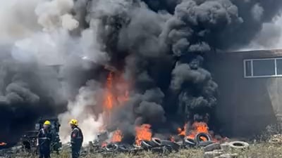لە کۆگایەکی تایەی کۆیە ئاگر کەوتەوە