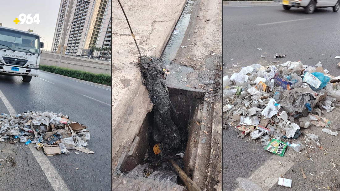 ئاوەڕۆی هەولێر کەوتووەتە خۆی و مەنهۆڵەکان پاک دەکاتەوە