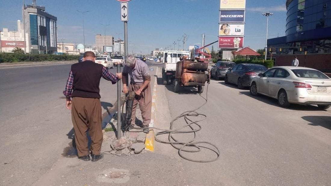 دورگەیەکی ناوەندی شەقامی 100 مەتری هەولێر لابرا