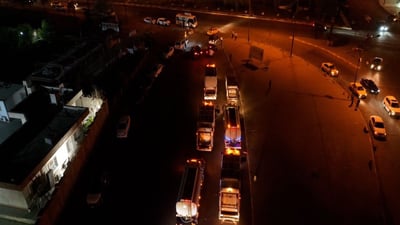 صور من الجو.. انطلاق أسطول أمانة بغداد لدعم النجف وكربلاء في مهمة الأربعينية