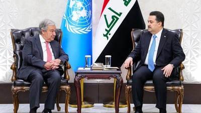 Al-Sudani highlights continued UN cooperation in a meeting with Guterres