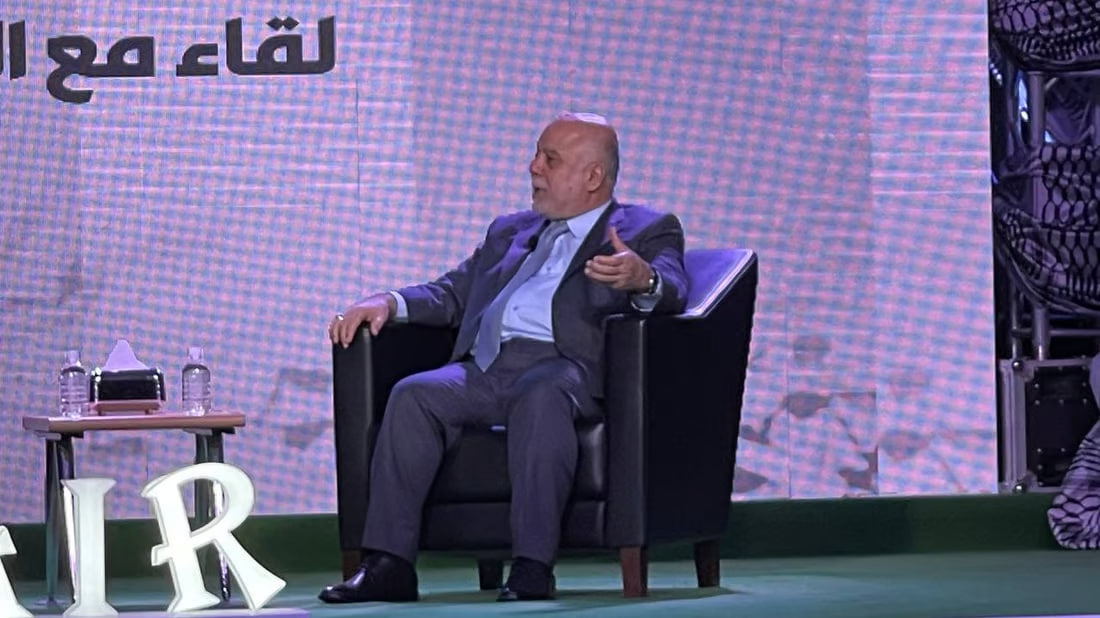 Former prime minister Haidar Al-Abadi criticises Iraqi politicians at Baghdad book fair