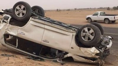 صور: الشيخ آل صياح من عشائر “البو حسان” ينجو من حادث سير مميت في المثنى