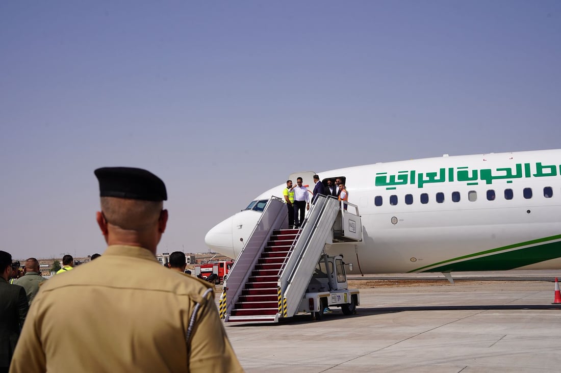 صور: هبوط أول طائرة في مطار الموصل ضمن رحلة تجريبية