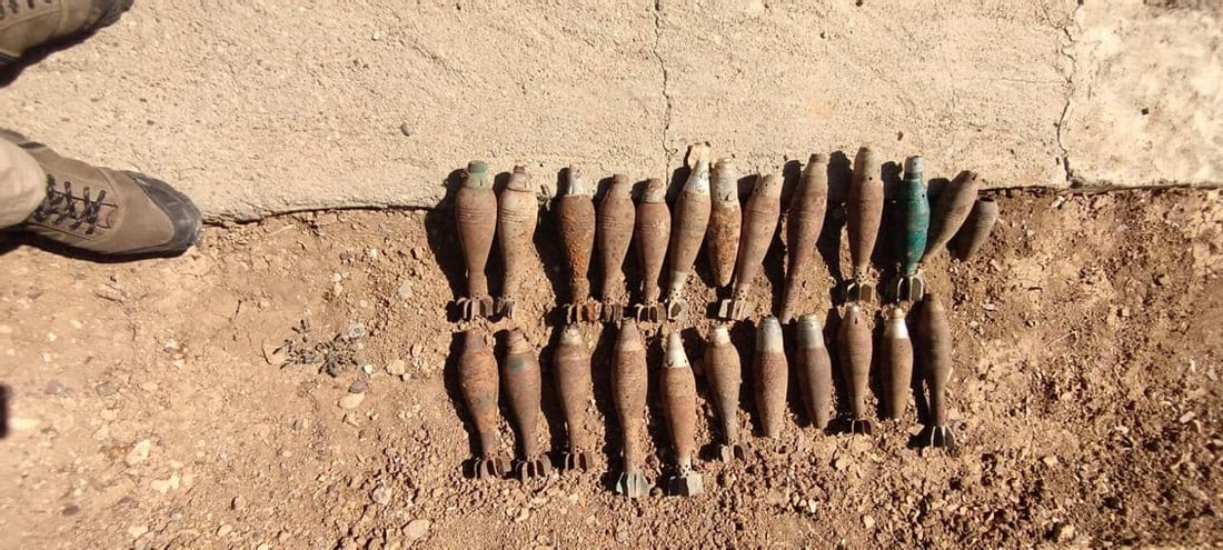 دەزگای مین 167 پارچە مین و تەقەمەنی لە بارەگایەکی ئاسایش گواستەوە