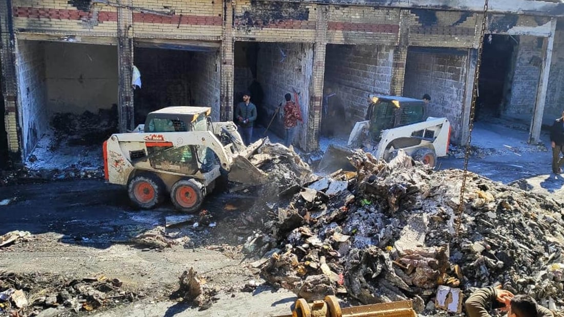 تا دوو رۆژی دیکە پرۆسەی فڕێدانی پاشماوەی سووتاوی بازاڕی لەنگە بەردەوام دەبێت