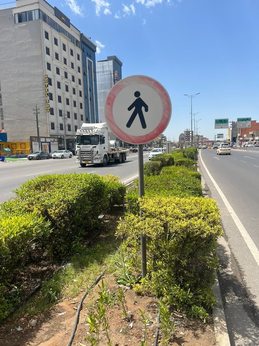 نیشانەكانی هاتوچۆ پێكدێن لە نیشانەكانی خێرایی سەرشەقامەكان، ئاراستەكانی چەپ و راست، هێڵی ناوەڕاست و بەرزە پرد و نزمەپردەكان و هەروەها هێڵی یوتێرن و دەستنیشانكردنی رێگاكانی دەرەوەی شار.