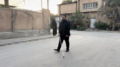 Najaf workshop led by blind workers produces affordable white canes
