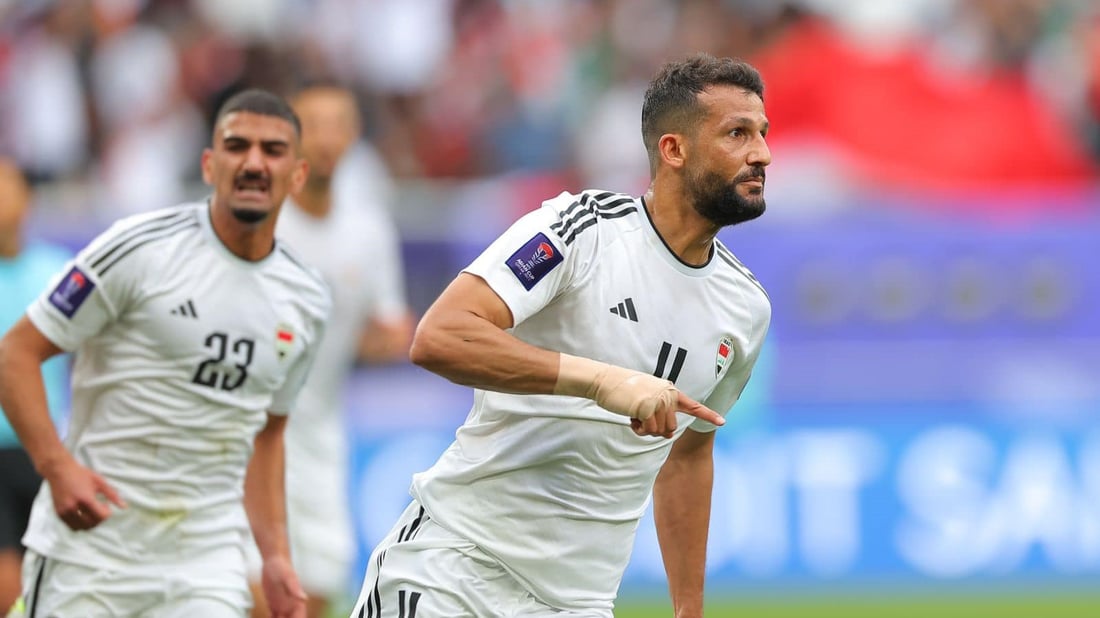 سعد ناطق يسجل هدف التعادل للمنتخب الوطني أمام الأردن
