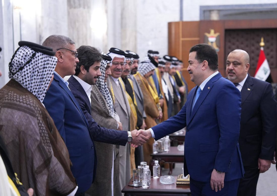 صور: شيوخ ووجهاء عشيرة البو دراج في مكتب السوداني