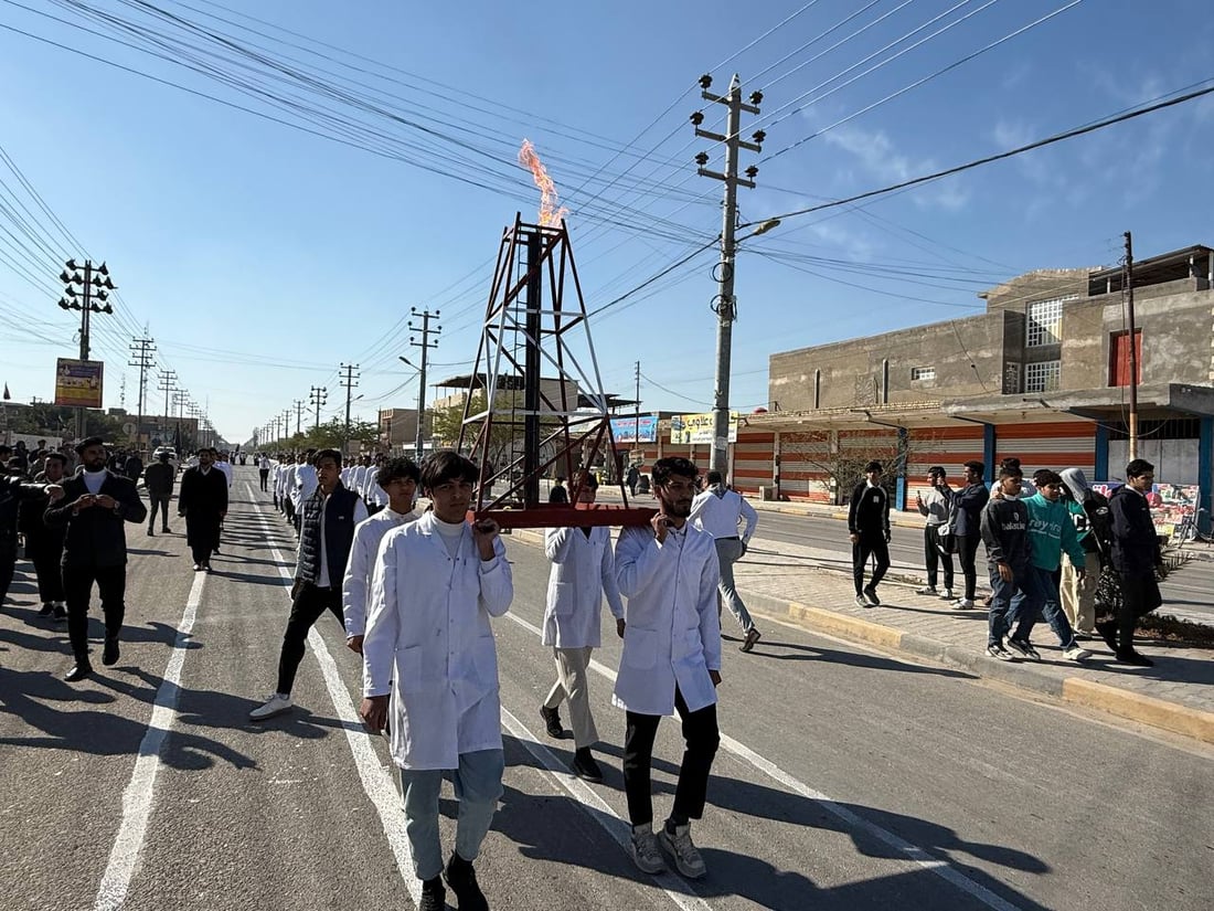 مدارس البصرة تنظم مسيرة كشفية احتفالاً بعيد الجيش (صور)