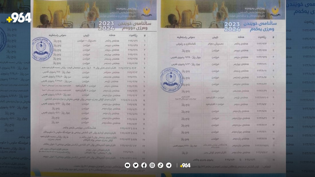 تەواوی ساڵنامەی خوێندن بڵاوکرایەوە