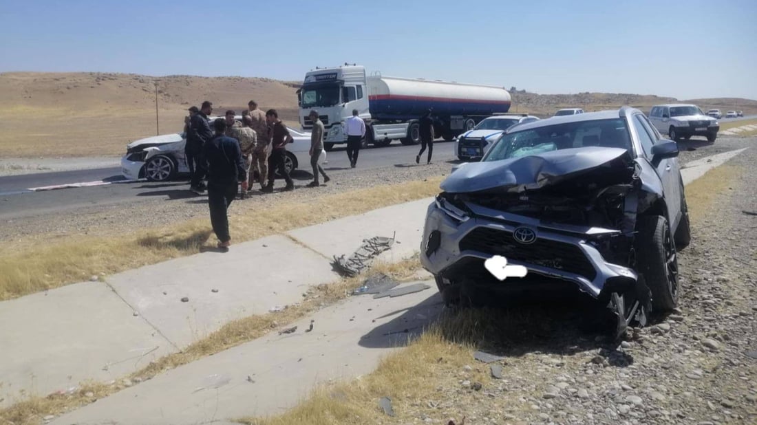 دوو ئۆتۆمبێل پێکیاندادا و چوار کەس برینداربوون