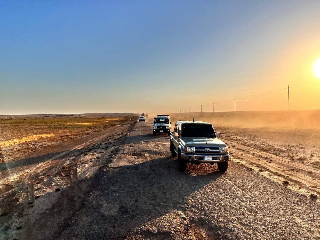 صور: قوة من الحشد تتوغل داخل صحراء نينوى.. اللواء 44 و21 انتشرا في الحضر