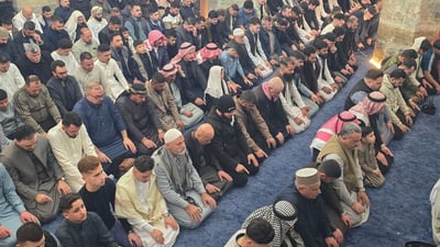 جامع النوري الكبير في الموصل يقيم أول صلاة عيد بعد إعادة إعماره