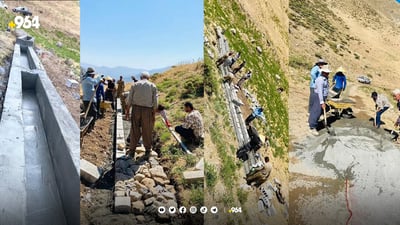شباب دهوك يبنون خزانات مياه على سفح جبل كاروخ لإنقاذ الحيوانات البرية من العطش