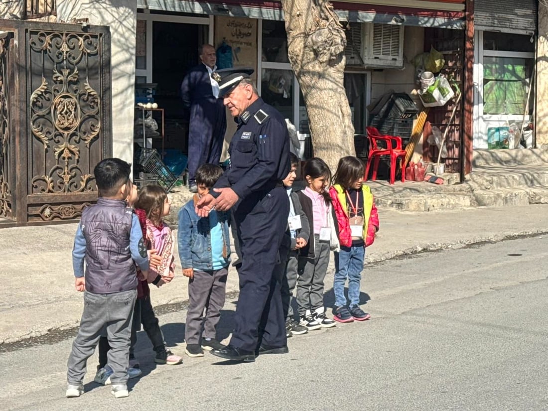 هاتوچۆى هه‌ریر‌ منداڵانى باخچه‌یه‌كی ساوایانی ئاشناى هێماكانى هاتوچۆ كرد
