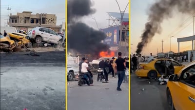 حادث مروع في كركوك.. تريلة تخرج عن السيطرة وتسحق 30 سيارة